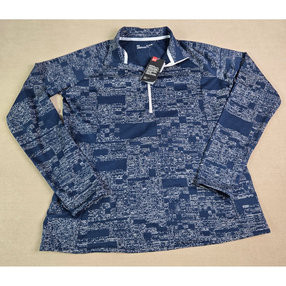 Under Armour Women's XL Threadborne Run Half Zip Pullover Blue Athletic Top